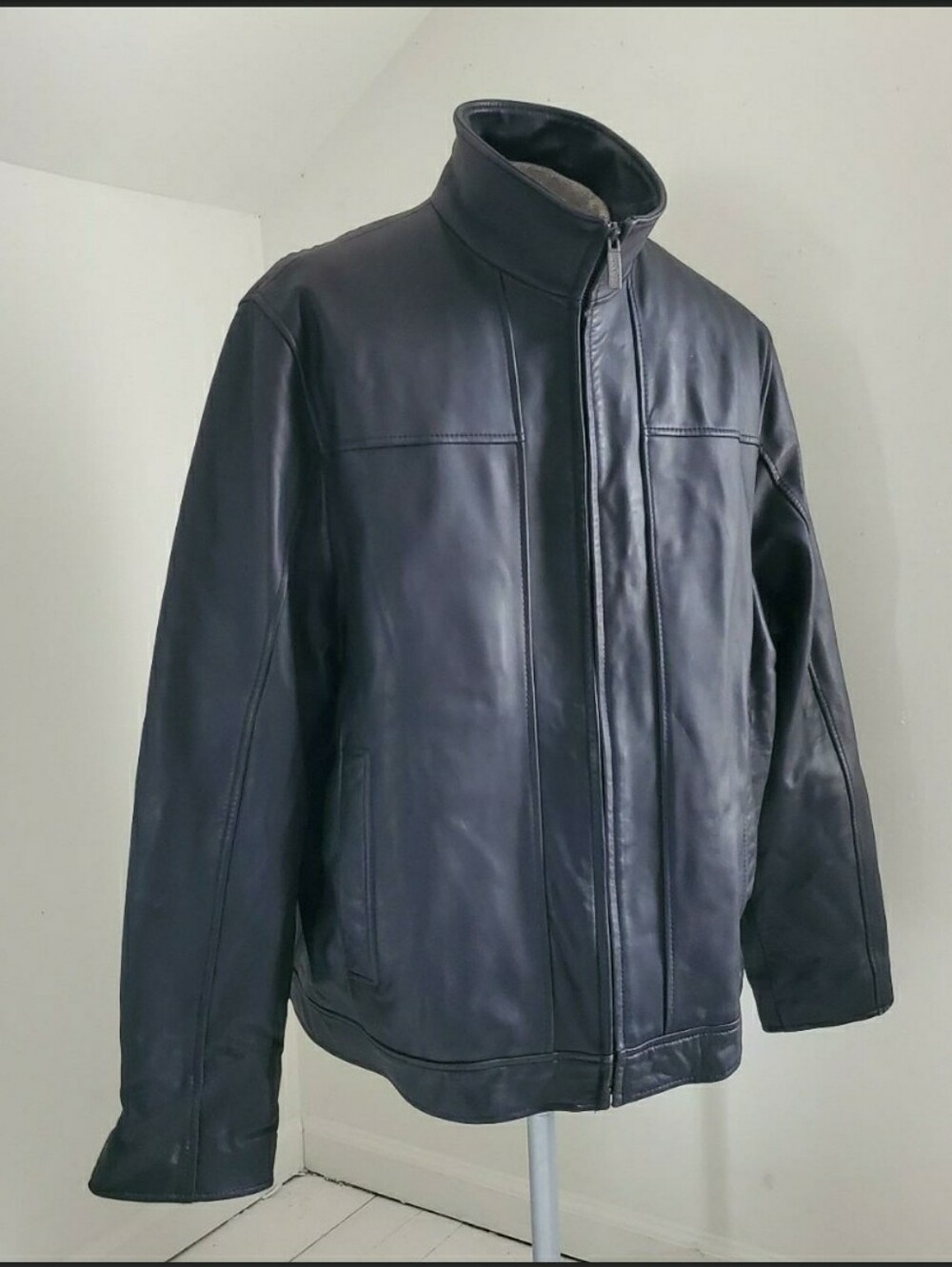 Bernardo Black Leather Zipup Jacket